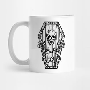 Dead Roses Skull Tattoo Design Mug